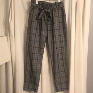 High waist paper bag style pants SIZE L